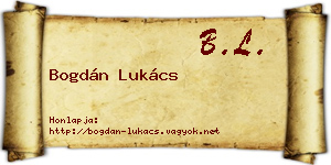 Bogdán Lukács névjegykártya